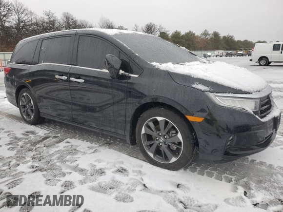 2024 Honda Odyssey Elite with VIN 5FNRL6H92RB029941, listed as a Copart auction lot 43759145 with 7,483 mi miles and Salvage Title. Bid and sale history available at carsss.com. Image 4.