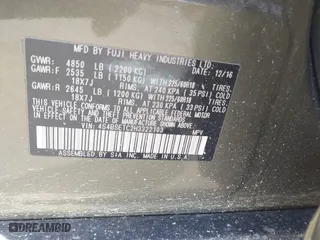 2017 Subaru Outback Touring with VIN 4S4BSETC2H3322103, listed as a IAAI auction lot 41770780 with 84,405 mi miles. Bid and sale history available at carsss.com. Image 9.