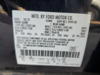 2021 Ford Explorer Limited with VIN 1FMSK8FH9MGB05529, listed as a Copart auction lot 51064645 with 52,626 mi miles and Salvage Title. Bid and sale history available at carsss.com. Image 15.