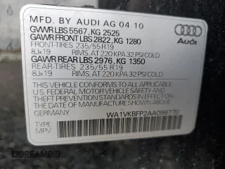 2010 Audi Q5 Prestige с VIN WA1VKBFP2AA096770, выставлен на аукционе Copart как лот 81113404 с пробегом 82 961 миль миль и Списание • Salvage title. История ставок и продаж доступна на DreamBid. Изображение 16.