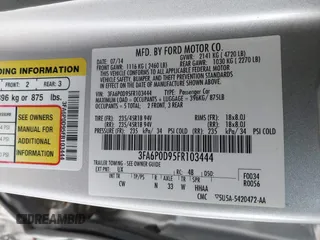 2015 Ford Fusion Titanium with VIN 3FA6P0D95FR103444, listed as a IAAI auction lot 41411473 with 213,729 mi miles. Bid and sale history available at carsss.com. Image 9.