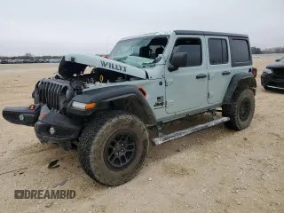 2023 Jeep Wrangler Willys with VIN 1C4HJXDN6PW664826, listed as a Copart auction lot 43116525 with 20,004 mi miles and Salvage Title. Bid and sale history available at DreamBid. Image 1.