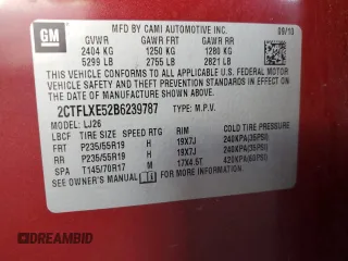 2011 GMC Terrain SLT-2 with VIN 2CTFLXE52B6239787, listed as a Copart auction lot 77703374 with 187,919 mi miles and Non Repairable. Bid and sale history available at carsss.com. Image 13.