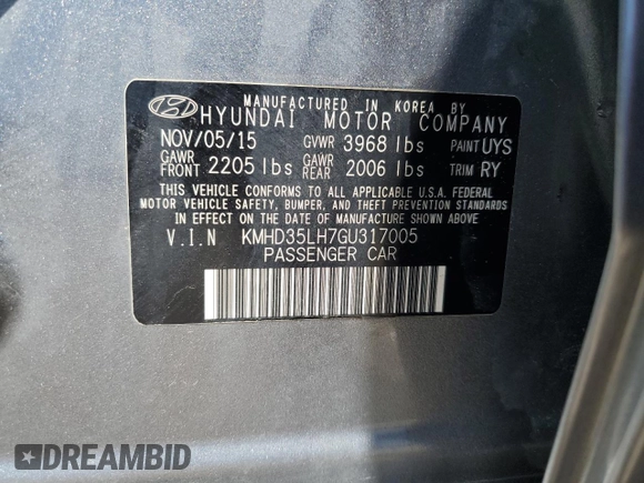 2016 Hyundai Elantra GT with VIN KMHD35LH7GU317005, listed as a Copart auction lot 65680554 with 64,912 mi miles and Salvage Title. Bid and sale history available at carsss.com. Image 13.