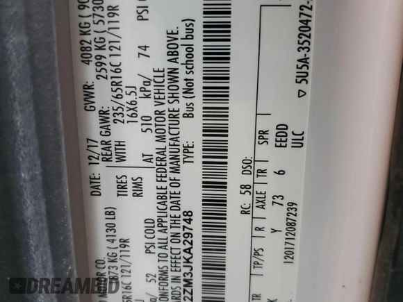 2018 Ford Transit Passenger XL z VIN 1FBZX2ZM3JKA29748, wystawiony jako Copart lot #53271175 z przebiegiem 322 749 mil mil oraz Szkoda całkowita • Salvage title. Historia ofert i sprzedaży dostępna na DreamBid. Obrazek 13.