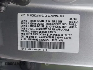 2020 Honda Pilot Touring 8-Passenger z VIN 5FNYF6H91LB042626, wystawiony jako IAAI lot #42249440 z przebiegiem 57 429 mil mil oraz . Historia ofert i sprzedaży dostępna na DreamBid. Obrazek 9.