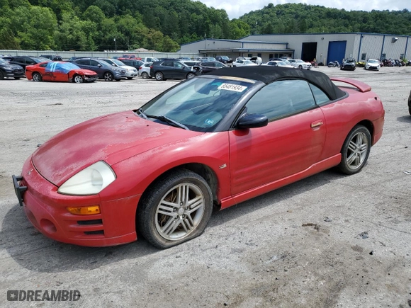 2003 Mitsubishi Eclipse GT with VIN 4A3AE55H63E116034, listed as a Copart auction lot 65481934 with 0 mi miles and Salvage Title. Bid and sale history available at carsss.com. Image 1.