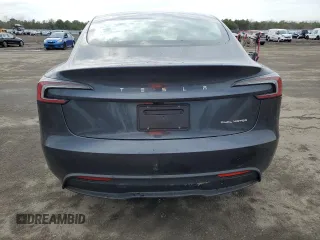 2025 Tesla Model 3 Long Range with VIN 5YJ3E1EB3SF975742, listed as a Copart auction lot 53003905 with 639 mi miles and Salvage title. Bid and sale history available at DreamBid. Image 6.