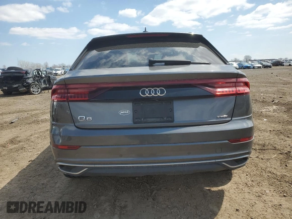 2019 Audi Q8 Premium Plus with VIN WA1BVAF14KD009032, listed as a Copart auction lot 52612715 with Not provided miles and Salvage title. Bid and sale history available at DreamBid. Image 6.