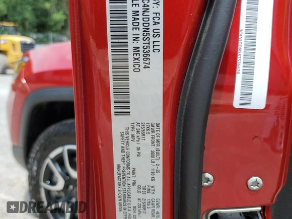 2025 Jeep Compass Trailhawk с VIN 3C4NJDDN5ST536674, выставлен на аукционе Copart как лот 65851335 с пробегом 6 520 миль миль и Чистый • Clean title. История ставок и продаж доступна на DreamBid. Изображение 12.