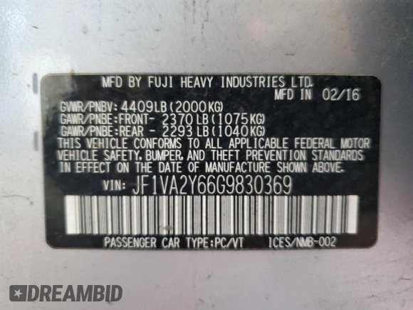2016 Subaru WRX STI Limited z VIN JF1VA2Y66G9830369, wystawiony jako Copart lot #63547474 z przebiegiem 97 537 mil mil oraz Szkoda całkowita • Salvage title. Historia ofert i sprzedaży dostępna na DreamBid. Obrazek 13.