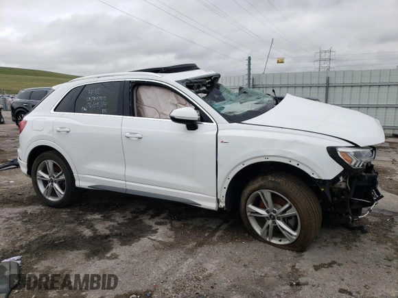 2022 Audi Q3 S line Premium Plus with VIN WA1EECF32N1030039, listed as a Copart auction lot 54728825 with Not provided miles and Salvage title. Bid and sale history available at DreamBid. Image 4.