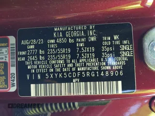 2024 Kia Sportage SX-Prestige with VIN 5XYK5CDF5RG148906, listed as a IAAI auction lot 42411377 with 24,833 mi miles and . Bid and sale history available at DreamBid. Image 9.