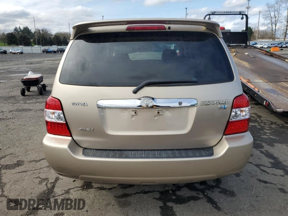 2006 Toyota Highlander Hybrid with VIN JTEEW21AX60011180, listed as a Copart auction lot 47894915 with 0 mi miles and Salvage Title. Bid and sale history available at carsss.com. Image 6.
