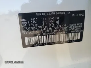 2024 Subaru Legacy Limited with VIN 4S3BWAN66R3006245, listed as a Copart auction lot 46804855 with 15,664 mi miles and Salvage title. Bid and sale history available at DreamBid. Image 12.