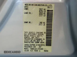2017 Nissan Altima SV with VIN 1N4AL3AP9HC246991, listed as a Copart auction lot 64596545 with 129,465 mi miles and Clean title. Bid and sale history available at DreamBid. Image 12.