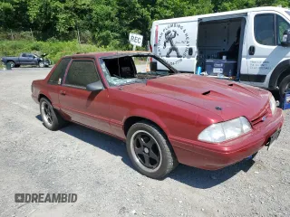 1990 Ford Mustang with VIN 1FACP40E5LF223413, listed as a Copart auction lot 62114315 with Not provided miles and Salvage title. Bid and sale history available at DreamBid. Image 4.