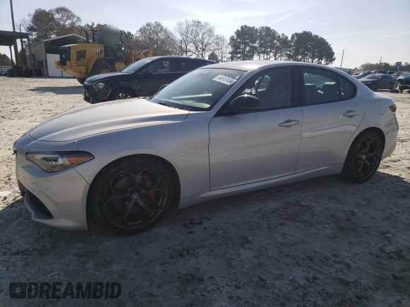 2020 Alfa Romeo Giulia Ti Sport with VIN ZARFAMBN0L7635096, listed as a Copart auction lot 84913134 with 49,765 mi miles and Salvage title. Bid and sale history available at DreamBid. Image 1.