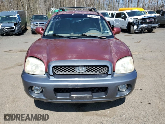 2004 Hyundai Santa Fe GLS with VIN KM8SC73D44U848707, listed as a Copart auction lot 54386875 with 133,299 mi miles and Salvage Title. Bid and sale history available at carsss.com. Image 5.