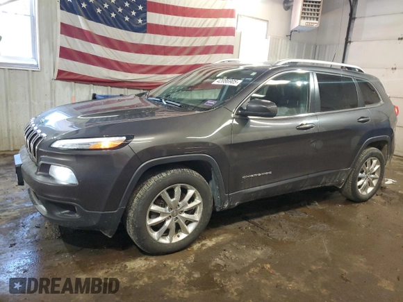2016 Jeep Cherokee Limited with VIN 1C4PJMDS5GW203634, listed as a Copart auction lot 42086905 with 104,307 mi miles and Salvage Title. Bid and sale history available at DreamBid. Image 1.