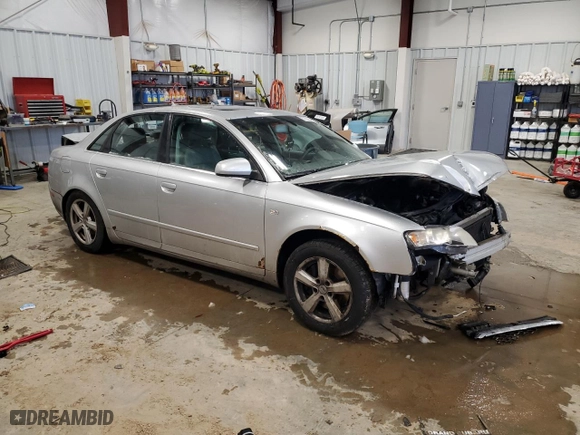 2007 Audi A4 2.0T with VIN WAUDF78E27A095963, listed as a Copart auction lot 87002344 with 208,900 mi miles and Non Repairable. Bid and sale history available at carsss.com. Image 4.