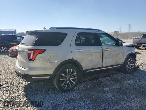 2018 Ford Explorer Platinum with VIN 1FM5K8HT6JGC94280, listed as a Copart auction lot 46307525 with 59,196 mi miles and Salvage Title. Bid and sale history available at carsss.com. Image 3.
