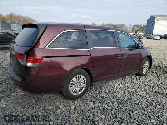 2014 Honda Odyssey LX with VIN 5FNRL5H29EB133074, listed as a Copart auction lot 52322725 with 44,804 mi miles and Salvage Title. Bid and sale history available at DreamBid. Image 3.