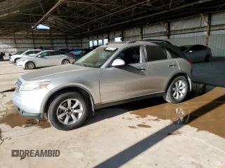 2005 Infiniti FX z VIN JNRAS08U25X108298, wystawiony jako Copart lot #59422025 z przebiegiem 168 505 mil mil oraz Czysty tytuł • Clean title. Historia ofert i sprzedaży dostępna na DreamBid. Obrazek 1.