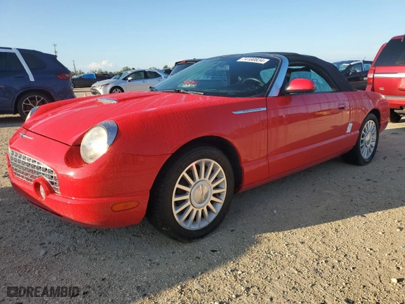 2005 Ford Thunderbird Deluxe with VIN 1FAHP60AX5Y106268, listed as a Copart auction lot 74180834 with 49,157 mi miles and Salvage Title. Bid and sale history available at carsss.com. Image 1.