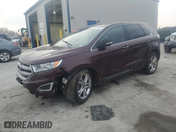 2018 Ford Edge Titanium with VIN 2FMPK4K95JBB39743, listed as a Copart auction lot 46539345 with 0 mi miles and Salvage Title. Bid and sale history available at carsss.com. Image 1.