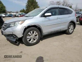 2013 Honda CR-V EX-L with VIN 2HKRM4H78DH645041, listed as a Copart auction lot 50028155 with 58,044 mi miles and Salvage Title. Bid and sale history available at DreamBid. Image 1.
