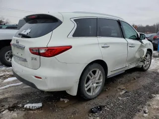 2013 Infiniti JX35 with VIN 5N1AL0MM5DC317507, listed as a Copart auction lot 45091675 with 116,861 mi miles and Salvage Title. Bid and sale history available at DreamBid. Image 3.