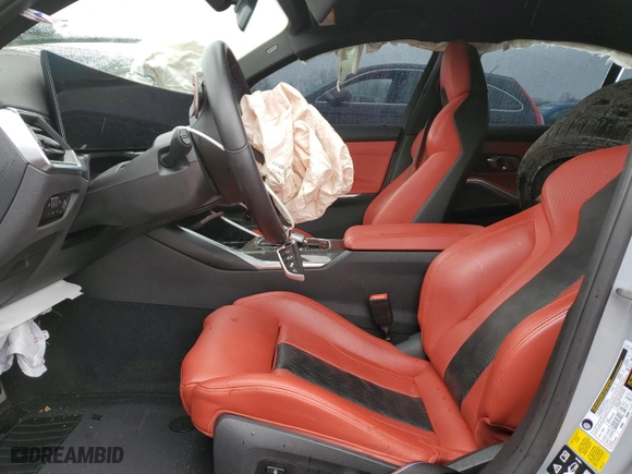 2023 BMW M3 Competition xDrive with VIN WBS43AY02PFP75791, listed as a Copart auction lot 46810125 with 0 mi miles and Salvage Title. Bid and sale history available at carsss.com. Image 7.