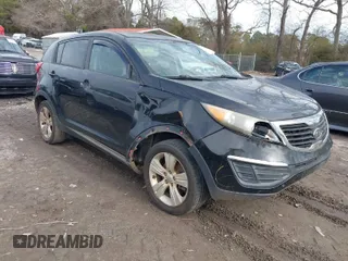 2012 Kia Sportage LX with VIN KNDPB3A23C7203826, listed as a IAAI auction lot 41464022 with 260,980 mi miles. Bid and sale history available at carsss.com. Image 1.