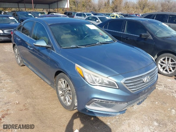 2016 Hyundai Sonata 2.4L Sport with VIN 5NPE34AF0GH338552, listed as a IAAI auction lot 41221255 with 148,849 mi miles. Bid and sale history available at carsss.com. Image 1.
