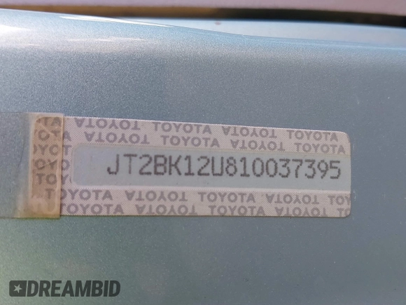 2001 Toyota Prius with VIN JT2BK12U810037395, listed as a IAAI auction lot 41760814 with 252,179 mi miles. Bid and sale history available at carsss.com. Image 9.