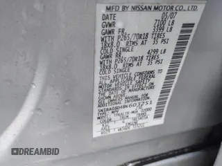 2008 Nissan Armada SE z VIN 5N1BA08D48N603251, wystawiony jako IAAI lot #42249956 z przebiegiem 186 715 mil mil oraz . Historia ofert i sprzedaży dostępna na DreamBid. Obrazek 9.