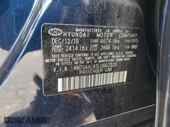 2020 Genesis G70 2.0T with VIN KMTG64LA3LU062323, listed as a Copart auction lot 60740084 with 51,342 mi miles and Non repairable. Bid and sale history available at DreamBid. Image 14.