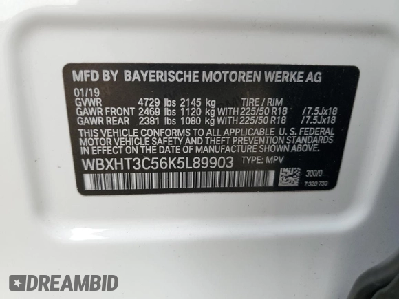 2019 BMW X1 xDrive28i z VIN WBXHT3C56K5L89903, wystawiony jako Copart lot #53606545 z przebiegiem 46 978 mil mil oraz Szkoda całkowita • Salvage title. Historia ofert i sprzedaży dostępna na DreamBid. Obrazek 14.