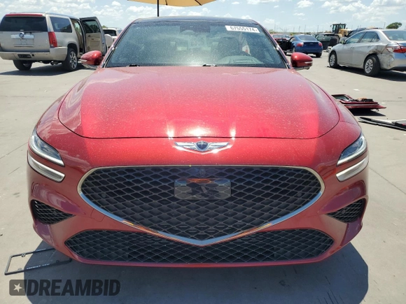 2022 Genesis G70 3.3T with VIN KMTG54TE8NU083354, listed as a Copart auction lot 67555174 with 15,423 mi miles and Salvage Title. Bid and sale history available at carsss.com. Image 5.