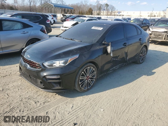 2021 Kia Forte GT with VIN 3KPF44AC9ME274440, listed as a Copart auction lot 46669615 with 73,572 mi miles and Salvage Title. Bid and sale history available at carsss.com. Image 1.