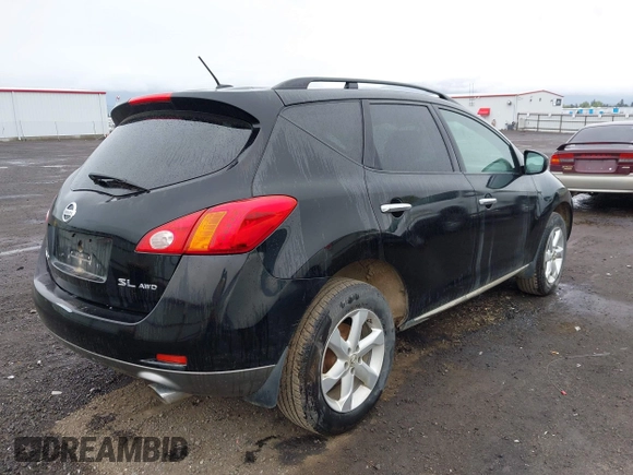 2009 Nissan Murano S with VIN JN8AZ18W49W121704, listed as a IAAI auction lot 42127624 with 191,697 mi miles. Bid and sale history available at carsss.com. Image 4.
