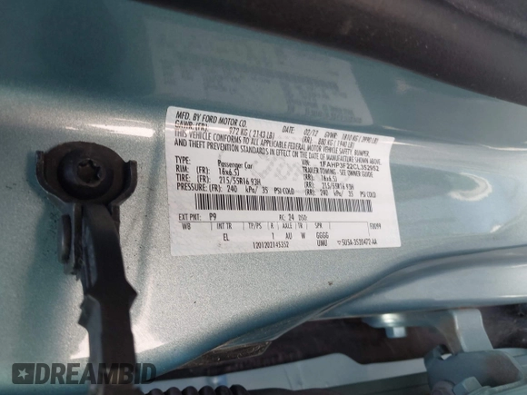 2012 Ford Focus SE z VIN 1FAHP3F22CL352952, wystawiony jako IAAI lot #42722671 z przebiegiem 126 923 mil mil oraz . Historia ofert i sprzedaży dostępna na DreamBid. Obrazek 9.