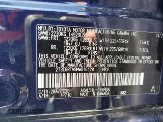 2021 Toyota RAV4 Hybrid XSE with VIN 2T3E6RFV9MW016128, listed as a Copart auction lot 53323945 with 134,009 mi miles and Salvage title. Bid and sale history available at DreamBid. Image 13.