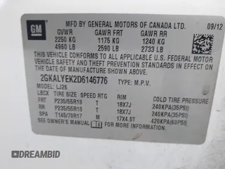 2013 GMC Terrain Denali z VIN 2GKALYEK2D6146776, wystawiony jako IAAI lot #42294845 z przebiegiem 142 512 mil mil oraz . Historia ofert i sprzedaży dostępna na DreamBid. Obrazek 9.