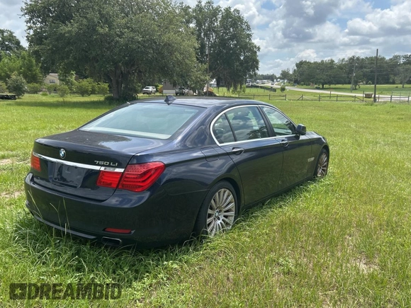 2012 BMW 7 Series 750Li xDrive with VIN WBAKC8C59CC437999, listed as a Copart auction lot 59036005 with 145,420 mi miles and Clean title. Bid and sale history available at DreamBid. Image 4.