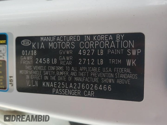 2018 Kia Stinger Premium with VIN KNAE25LA2J6026466, listed as a Copart auction lot 55504895 with 96,032 mi miles and Salvage Title. Bid and sale history available at DreamBid. Image 12.