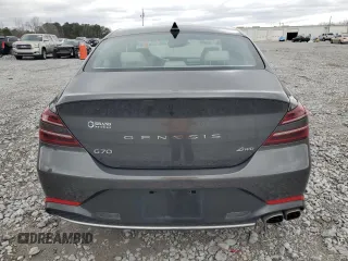 2023 Genesis G70 2.0T with VIN KMTG34TA7PU124188, listed as a Copart auction lot 48004345 with 30,599 mi miles and Salvage Title. Bid and sale history available at carsss.com. Image 6.