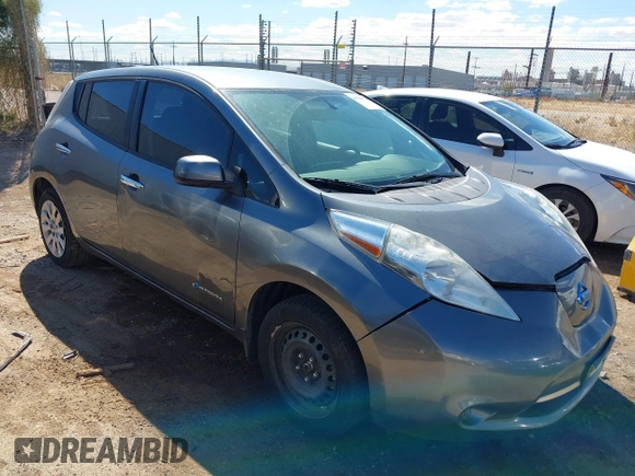 2015 Nissan LEAF SV with VIN 1N4AZ0CP2FC314782, listed as a IAAI auction lot 41786599 with 84,583 mi miles and . Bid and sale history available at DreamBid. Image 1.