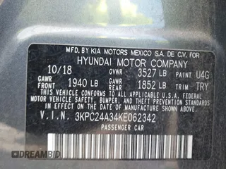 2019 Hyundai Accent SE with VIN 3KPC24A34KE062342, listed as a IAAI auction lot 41749620 with 150,000 mi miles and . Bid and sale history available at carsss.com. Image 9.